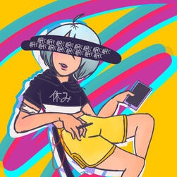 Fully colored clean sketch single character design with abstract background - $53